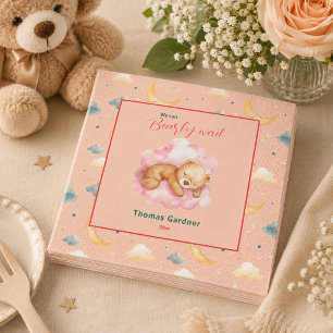 Guardanapo De Papel Nós Mal Podemos Esperar Menino Urso Festa do Bebê
