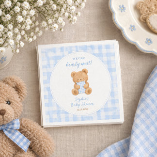 Guardanapo De Papel Nós Mal Podemos Esperar Urso Menino Chá de Bebê