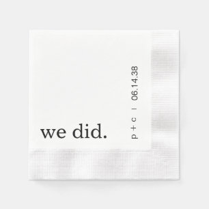 Guardanapo De Papel Nós Personalizamos Casamento Napkins