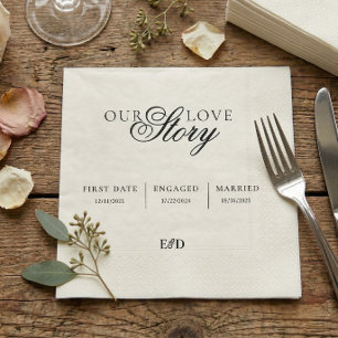 Guardanapo De Papel Nossa História de Amor Casamento Minimalista Perso