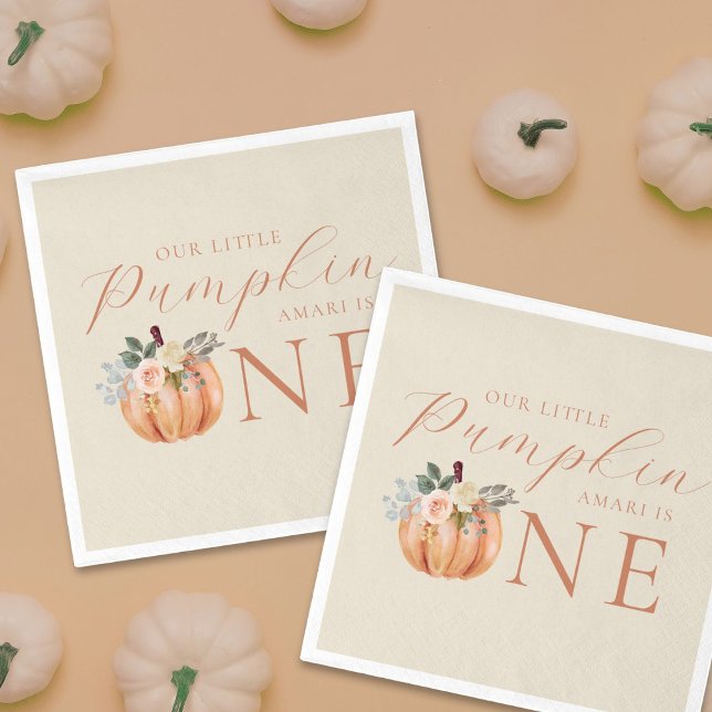 Guardanapo De Papel Nossa Pequena Abóbora é Um primeiro aniversario (Criador carregado)