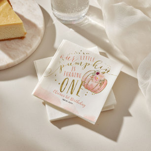 Guardanapo De Papel Nossa Pequena Abóbora Está Fazendo Um Aniversário