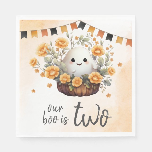 Guardanapo De Papel Nosso Boo é Dois Fantasmas Aniversário (Frente)