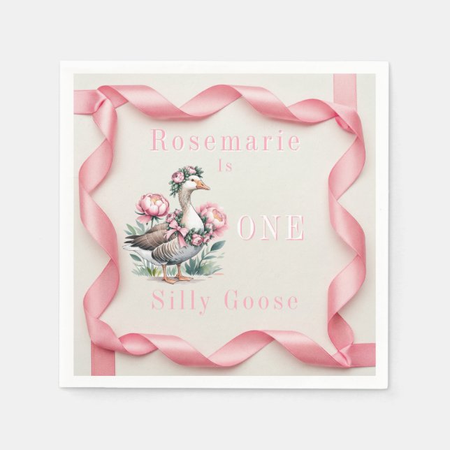Guardanapo De Papel Nosso ganso Bobo é virar um aniversário (Frente)
