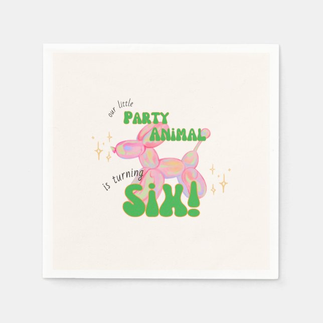 Guardanapo De Papel Nosso pequeno balão de festas - Aniversário do 6 a (Frente)