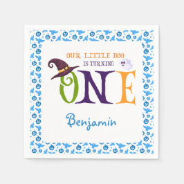 Guardanapo De Papel Nosso Pequeno Boo Virando Um, primeiro aniversario