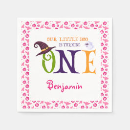 Guardanapo De Papel Nosso Pequeno Boo Virando Um, primeiro aniversario