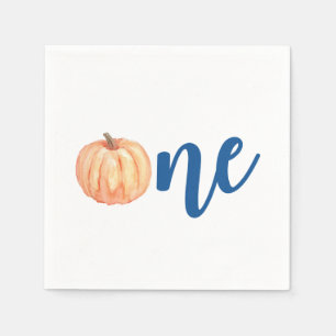 Guardanapo De Papel Nosso Pequeno Pumpkin Um Azul Primeiro aniversário