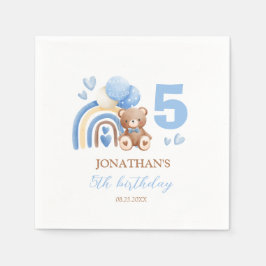 Guardanapo De Papel Nosso Pequeno Urso Arco-Íris Balão Aniversário