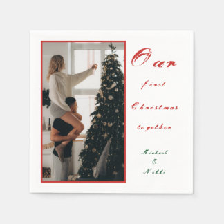 Guardanapo De Papel Nosso Primeiro Natal Juntos Foto Personalizada