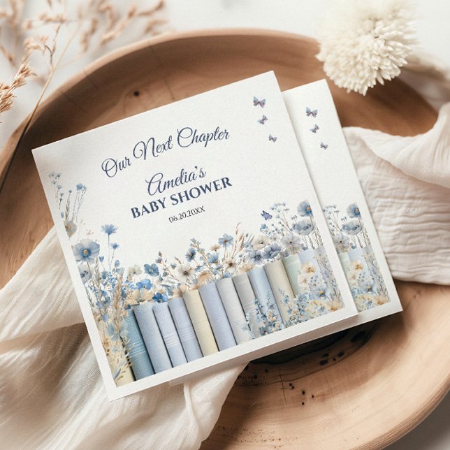 Guardanapo De Papel Nosso Próximo Capítulo Suave Florir Literário Azul (Criador carregado)