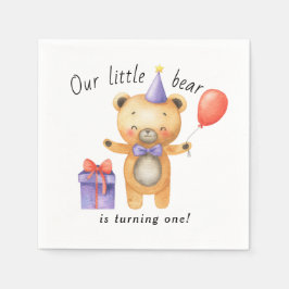 Guardanapo De Papel Nosso Ursinho está fazendo um Aniversário Infantil