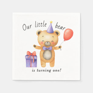 Guardanapo De Papel Nosso Ursinho está fazendo um Aniversário Infantil