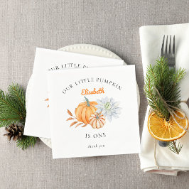 Guardanapo De Papel Nossos Pequenos primeiros aniversarios De Abóbora 