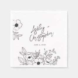 Guardanapo De Papel Nostalgic Floral Botânica Branca Cocktail