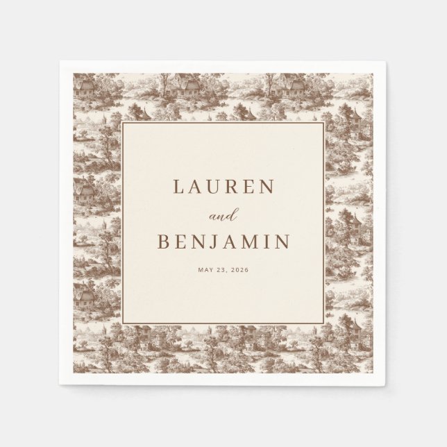 Guardanapo De Papel Nostalgic Sepia Pastoral Landscape (Frente)