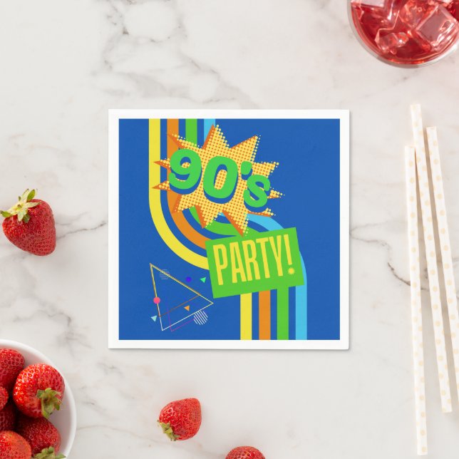 Guardanapo De Papel Nostálgico Azul Brilhante Nostálgico Nostálgico do (Insitu)