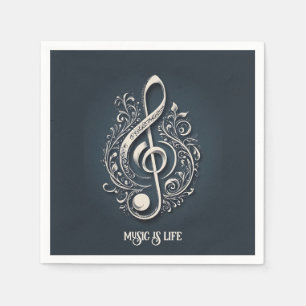 Guardanapo De Papel Nota de Limpeza Musical de Texto Personalizado