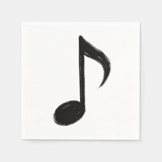 Guardanapo De Papel Nota Musical Minimalista - Estilo de Pincel de Tin