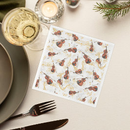 Guardanapo De Papel Notas de Música de Violino de Natal Feriado