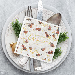 Guardanapo De Papel Notas Musicais Elegantes Violino Feliz Natal Rascu