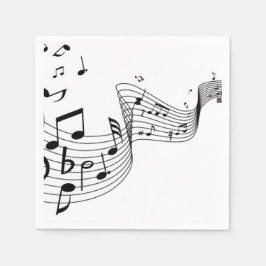 Guardanapo De Papel Notas Musicais em Prata