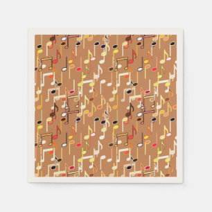 Guardanapo De Papel Notas Musicais impressão - Caramel Tan, Multi