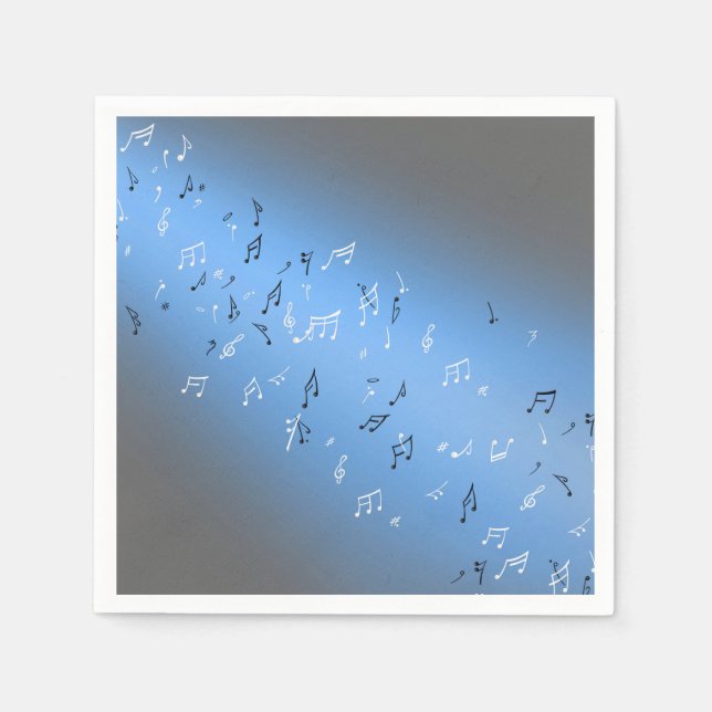 Guardanapo De Papel Notas Musicais lua azul  (Frente)