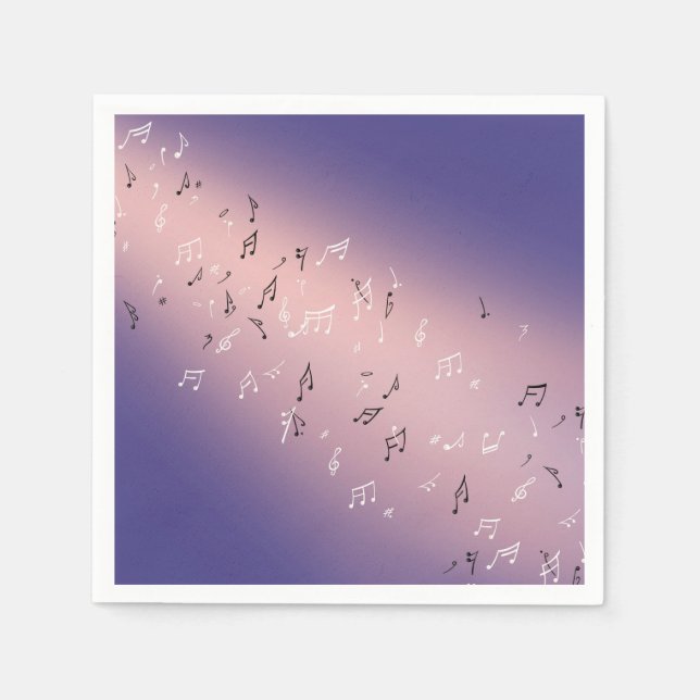 Guardanapo De Papel Notas Musicais Luar Lavanda (Frente)
