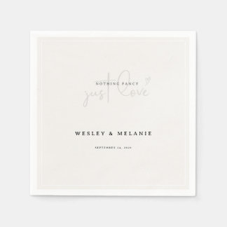 Guardanapo De Papel Nothing Fancy Just Love Beige Elegant Wedding