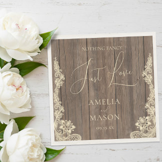 Guardanapo De Papel Nothing Fancy Just Love Rustic Wedding