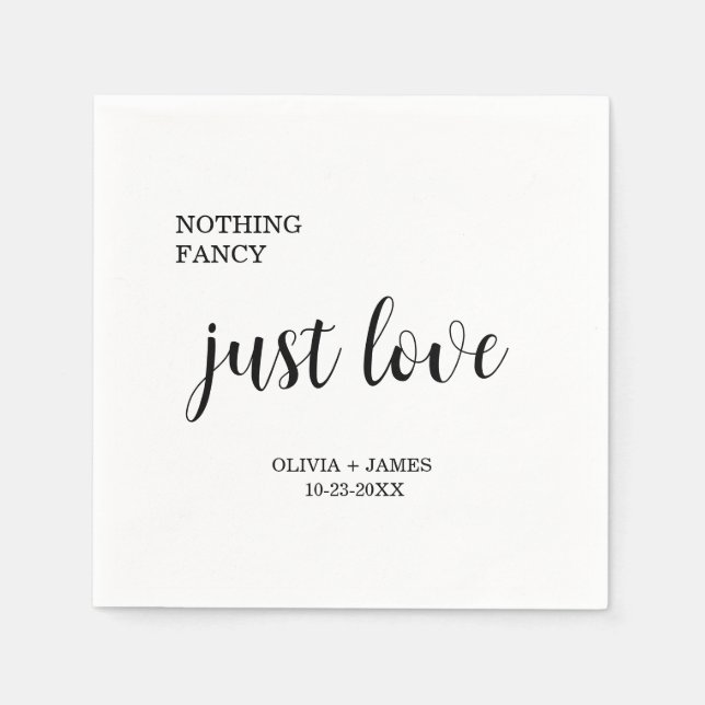 Guardanapo De Papel Nothing Fancy Just Love Wedding  (Frente)