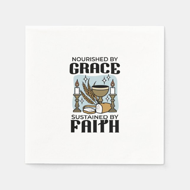 Guardanapo De Papel Nourished by Grace, Sustained by Faith Design (Frente)