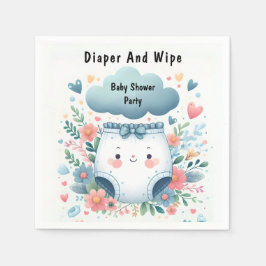 Guardanapo De Papel Nova Fralda Azul Cor-De-Rosa Do Pai Posto E Chá de