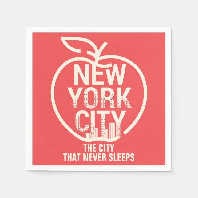 Guardanapo De Papel Nova York Big Apple Modern Red (Frente)