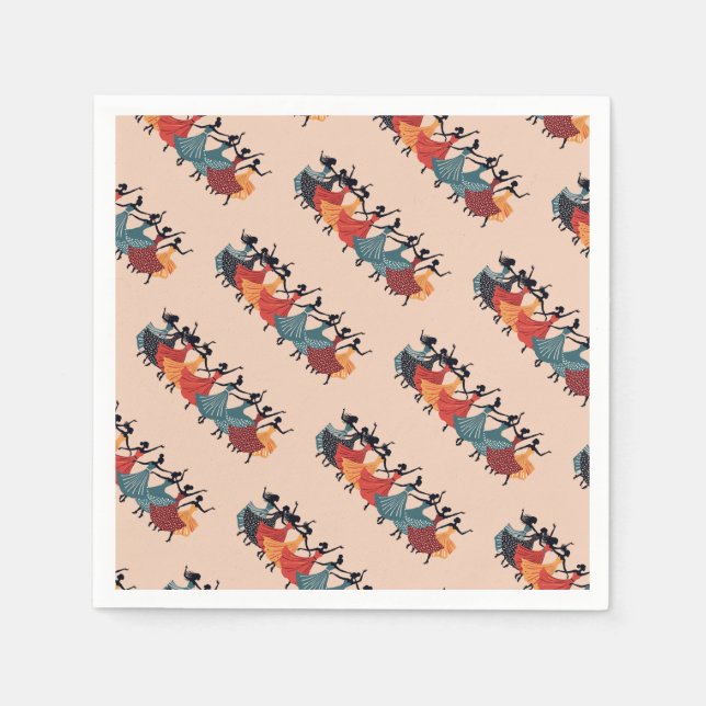 Guardanapo De Papel Nove Damas Dançando Estêncil Cortado Estilo Retroa (Frente)