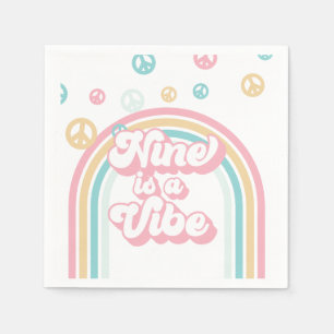 Guardanapo De Papel Nove é um Verbo Retro Summer Rainbow