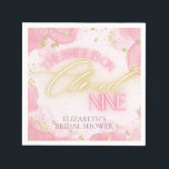 Guardanapo De Papel Nove Nuvens 9 Brilho Rosa Dourado Chuveiro de Noiv<br><div class="desc">Elegante,  moderno e feminino "A Noiva está na Nona Nuvem" design de chuveiro de noiva com nuvens rosa abstratas e elementos de brilho dourado falso.</div>