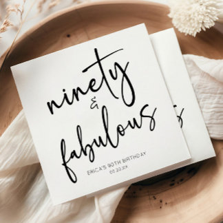 Guardanapo De Papel Noventa e fabulosa Festa de aniversário mínima de 