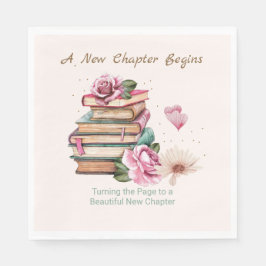 Guardanapo De Papel Novo Capítulo Começa Tema Floral de Livro Romântic