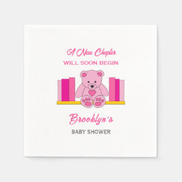 Guardanapo De Papel Novo Capítulo Teddy Bear Rosa-Rosa Chá de fraldas 