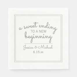 Guardanapo De Papel Novo Começo do Casamento Branco Moderno