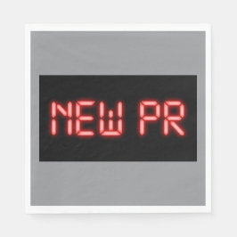 Guardanapo De Papel Novo Efeito Digital Neon Vermelho de Milestone de
