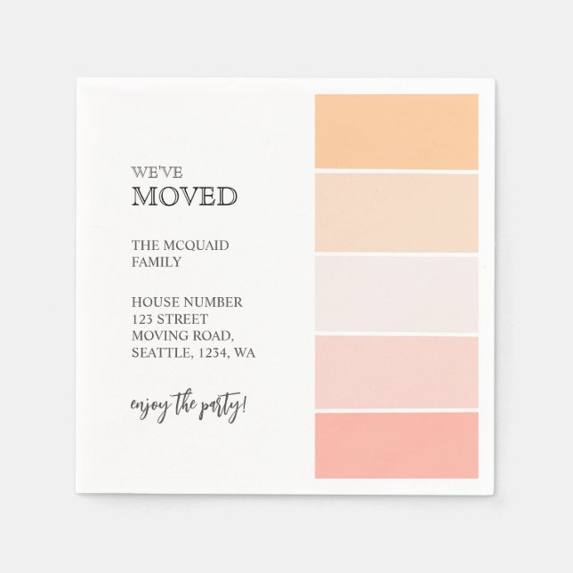 Guardanapo De Papel Novo endereço residencial - cor-de-rosa - parte do (Frente)