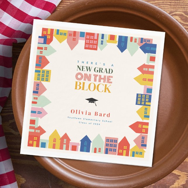 Guardanapo De Papel Novo Formando Na Festa de formatura De Bloco (Criador carregado)