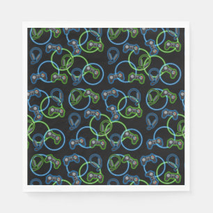 Guardanapo De Papel Novo padrão azul e verde do jogo de vídeo