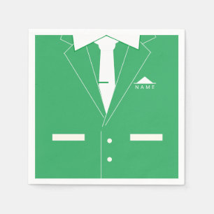 Guardanapo De Papel Núcleo Verde Elegante e Colar Branco - Adicione S