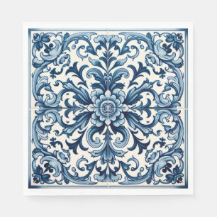 Guardanapo De Papel Núcleos azuis de azulejo portugueses