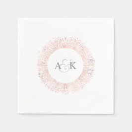 Guardanapo De Papel Núcleos de casamento do monograma de rosa de Elega