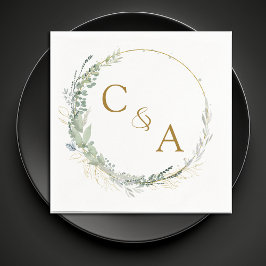 Guardanapo De Papel Núcleos de casamento modernos e elegantes de eucal